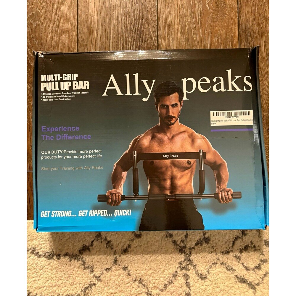 Ally peaks Multi-Grip Door Pull Up Bar, Steel, Black, 42 in, Home Use